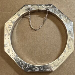 Sterling Silver Octagonal Bangle Bracelet